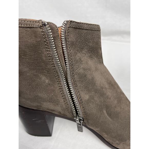 Frye Shoes Danica Peep Toe Heeled Ankle Booties Suede Leather Western Boho Chic - Picture 7 of 10